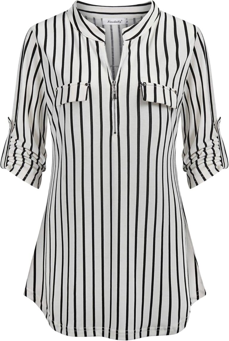 1757333038 81VXqiHeLJL. AC SL1500 Ninedaily Women's 3/4 Sleeve Plaid Shirts Zip Floral Casual Tunic Blouse Tops Edu Expertise Hub Women & Business
