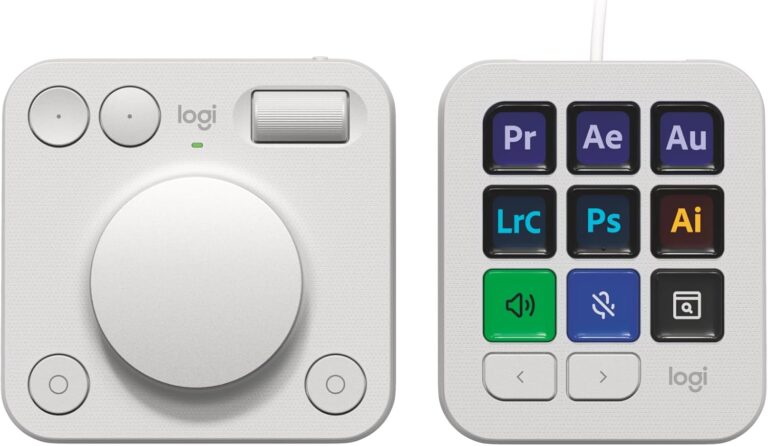 1758991987 71dIOy8 TlL. AC SL1500 Logitech MX Creative Console, 9 Customizable LCD Keys, Stream Deck Accessories, Control Dial for Graphic Design, Adobe, Zoom, Spotify - Pale Grey, 3-Month Adobe Creative Cloud Membership Edu Expertise Hub Graphics & Design