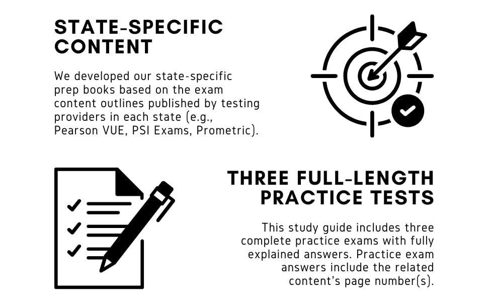 State-Specific Content | Three Full-Length Practice Tests