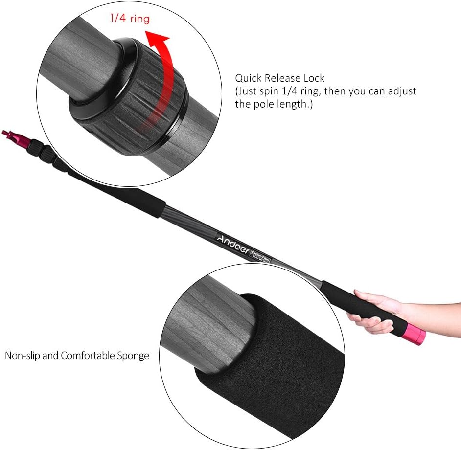 614GAIFW22L. AC SL1000 Andoer MK-3000 9.8ft Lightweight Carbon Fiber Mic Microphone Boom Holder Arm Pole Extension Mount Stand for Canon Nikon Sony DSLR Camera Camcorder Photography Sound Recording Interview Filming Edu Expertise Hub Digital Audio Video & Photography