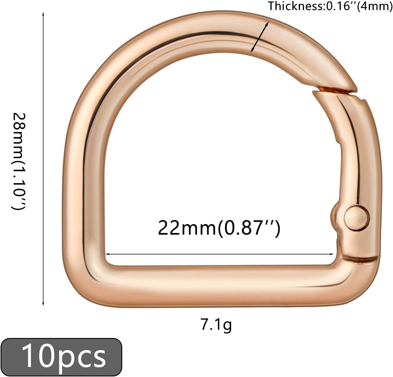 61BpVN3HLAL. AC SL1500 10pcs Metal D Ring Spring Key Hooks Keyring Clip for Keychain Buckle, Backpacks Handbag Purse Hardware, DIY Crafts Edu Expertise Hub Hardware & DIY