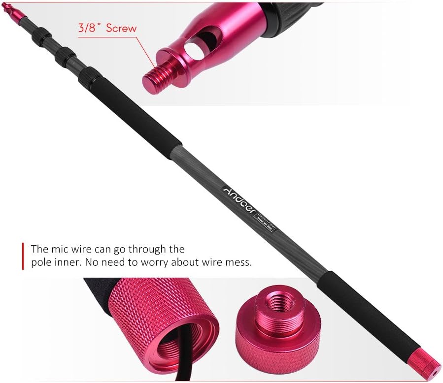 61R0A0rm1uL. AC SL1000 Andoer MK-3000 9.8ft Lightweight Carbon Fiber Mic Microphone Boom Holder Arm Pole Extension Mount Stand for Canon Nikon Sony DSLR Camera Camcorder Photography Sound Recording Interview Filming Edu Expertise Hub Digital Audio Video & Photography