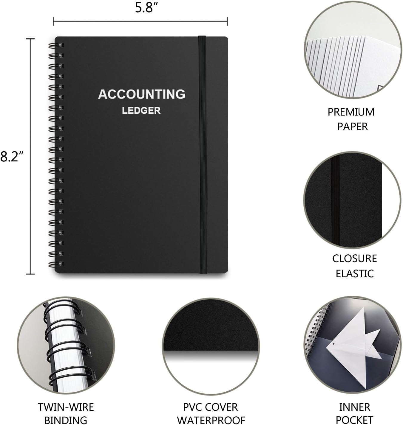 61aBLLG9BVL. AC SL1500 Accounting Ledger Book A5 - Bank Accounting Log for Small Business Bookkeeping & Personal Use - Account Tracker Notebook Track Accounts, Deposit, Expense & Balance, 5.8 X 8.25 Inch, Black Edu Expertise Hub Accounting