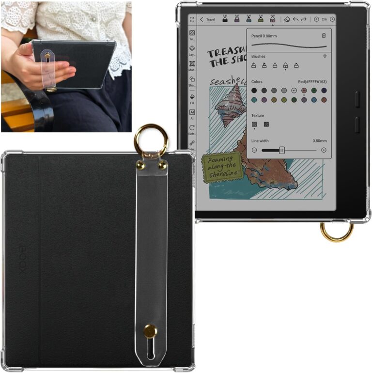 718SLR9CkL. AC SL1500 Hand-held Clear Designed for Onyx Boox Go Color 7 (2024/2025) / Boox Go 7 E Ink Tablet Case 7" Back Cover Lightweight, Scratch-Proof Portable Buckle Silicone Cover (Hand Strap Style) Edu Expertise Hub Tablets & E-Readers