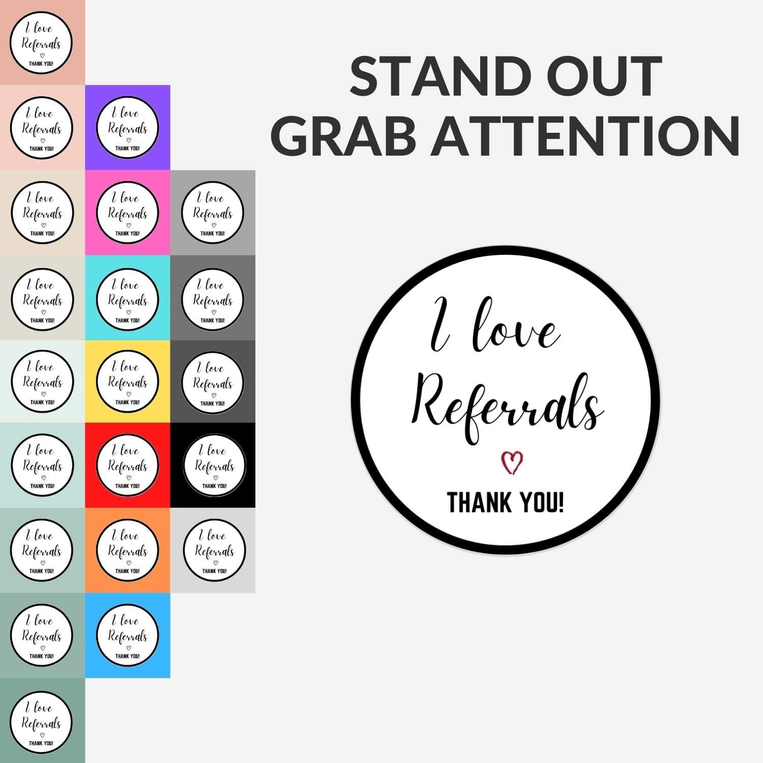 Mobiusea Creation I Love Referrals Stickers Roll | Thank You | 1.5 inch | Waterproof | 500 Labels for Real Estate Agent Supplies, Realtor Supplies, Salon, Small Business Mailer Seal Stickers Edu Expertise Hub Real Estate