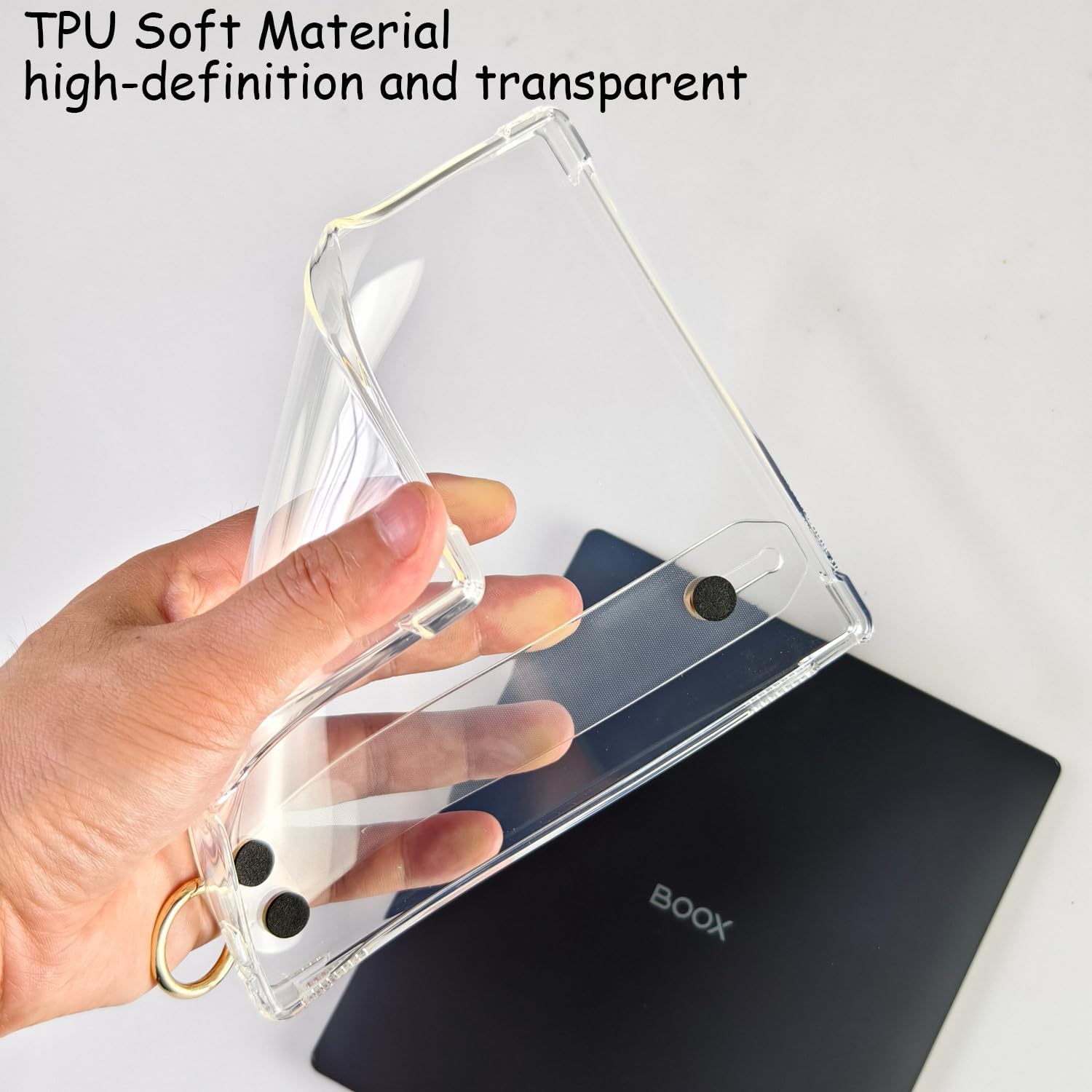 71sde8u1NRL. AC SL1500 Hand-held Clear Designed for Onyx Boox Go Color 7 (2024/2025) / Boox Go 7 E Ink Tablet Case 7" Back Cover Lightweight, Scratch-Proof Portable Buckle Silicone Cover (Hand Strap Style) Edu Expertise Hub Tablets & E-Readers