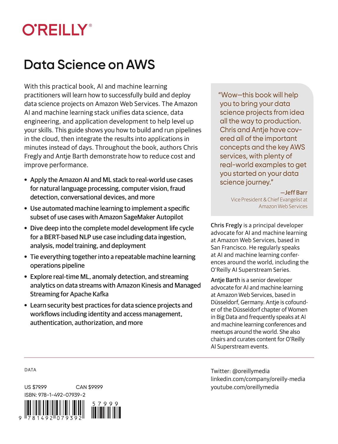 8138r3qJiRL. SL1500 Data Science on AWS: Implementing End-to-End, Continuous AI and Machine Learning Pipelines Edu Expertise Hub data science