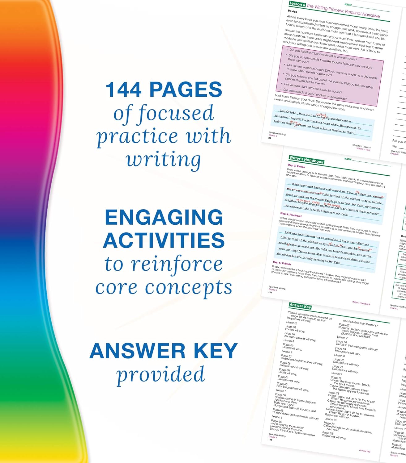 816 uIXGfaL. SL1500 Spectrum Grade 4 Writing Workbooks, Ages 9 to 10, Creative Writing, Story Writing, Opinion, and Informative Writing Practice, 4th Grade Writing Book for Kids Edu Expertise Hub Skills