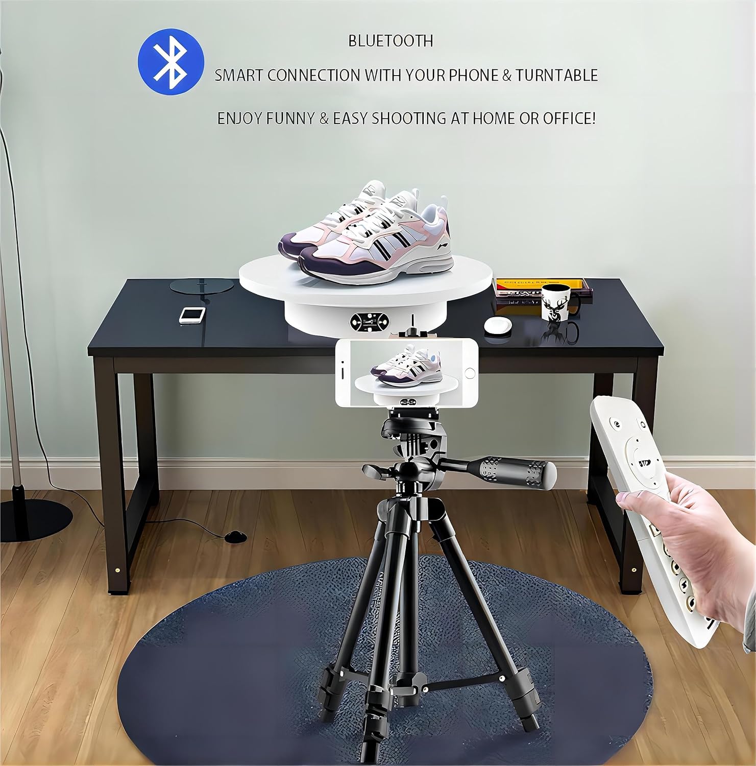 81UoSqEsO6L. AC SL1500 Electric Photography Turntable,Rotating Display Stand,Spining Display Stand,11.8inch/30cm Diameter,33lb/15kg Loading, White Edu Expertise Hub Digital Audio Video & Photography