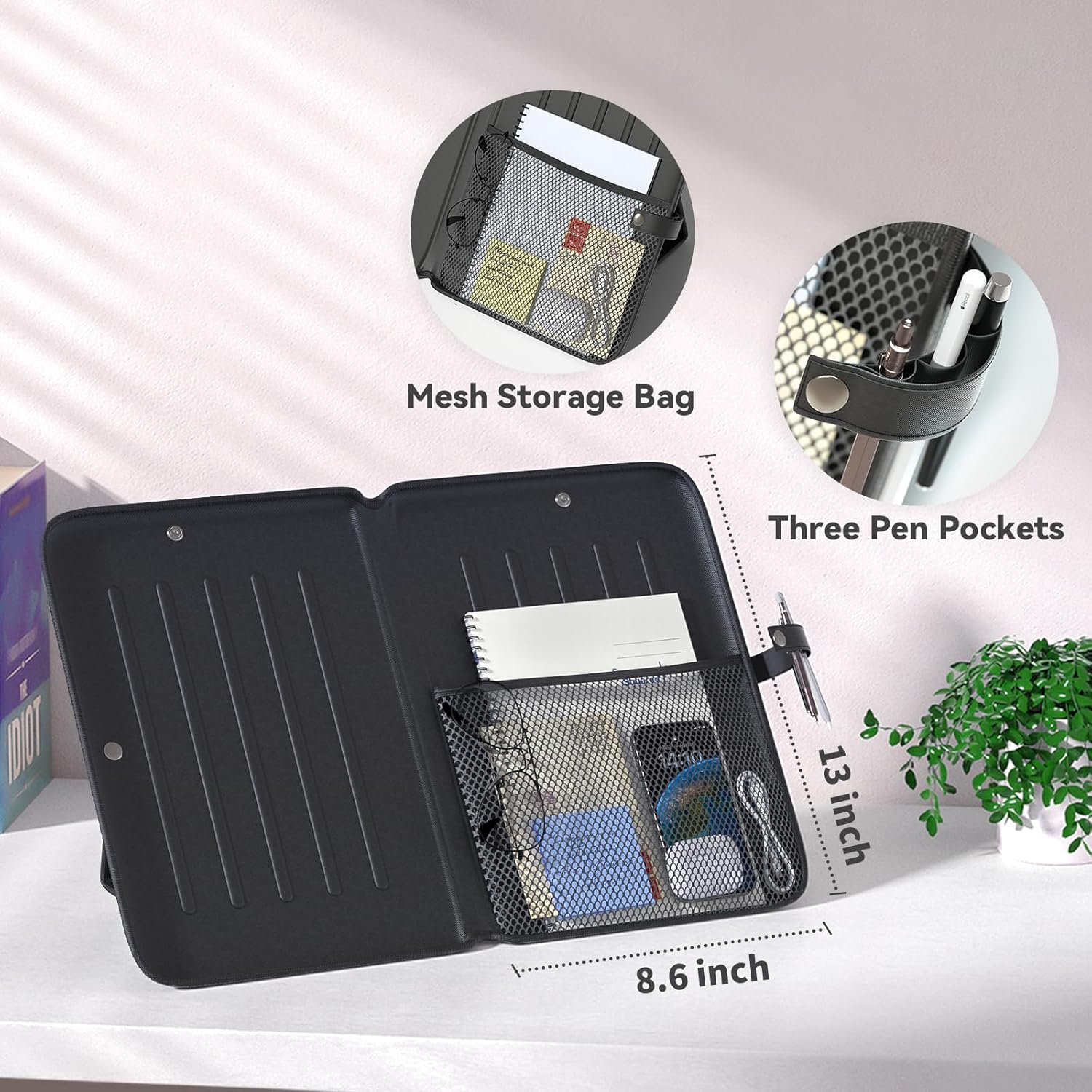 81pH+2uWDYL. AC SL1500 KDD 3 in 1 Book Holder Stand for Reading, Portable Desktop Bookstand with Mesh Storage Bag, 3 Pen Slots & Adjustable Straps, Lightweight Book Sleeve Fits Tablets, E-Readers, Cookbooks & Sheet Music Edu Expertise Hub Tablets & E-Readers