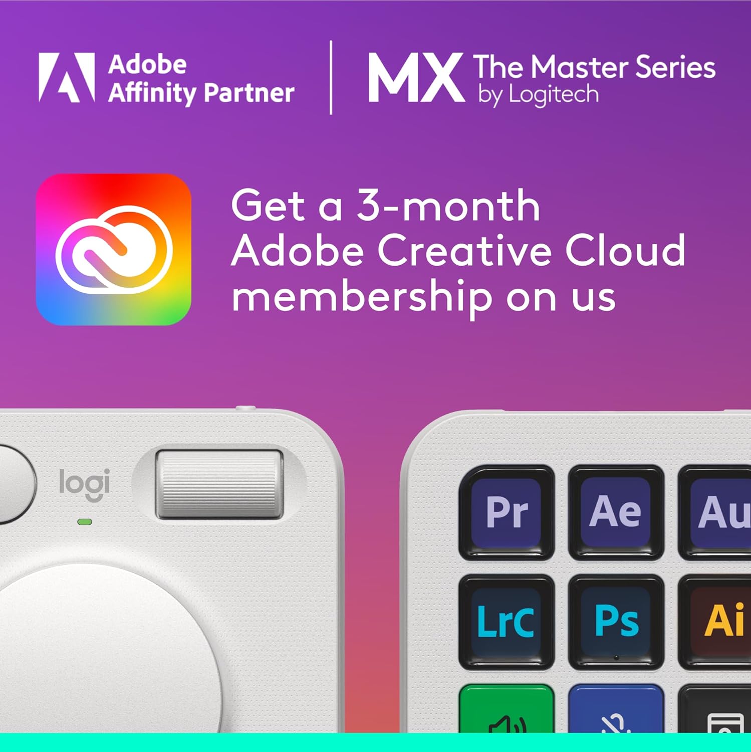 81tVqPKkWiL. AC SL1500 Logitech MX Creative Console, 9 Customizable LCD Keys, Stream Deck Accessories, Control Dial for Graphic Design, Adobe, Zoom, Spotify - Pale Grey, 3-Month Adobe Creative Cloud Membership Edu Expertise Hub Graphics & Design
