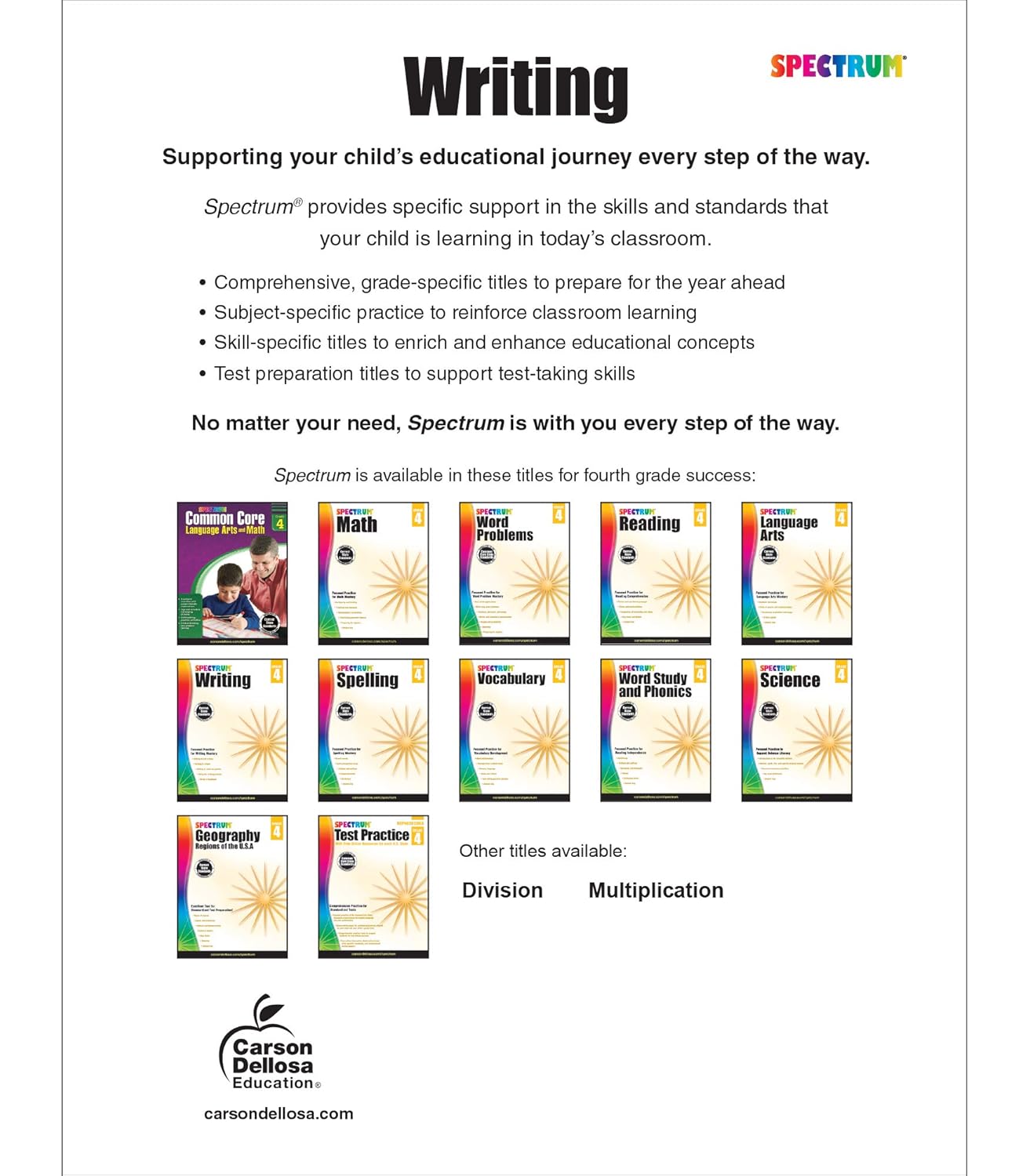 81whs qE8wL. SL1500 Spectrum Grade 4 Writing Workbooks, Ages 9 to 10, Creative Writing, Story Writing, Opinion, and Informative Writing Practice, 4th Grade Writing Book for Kids Edu Expertise Hub Skills