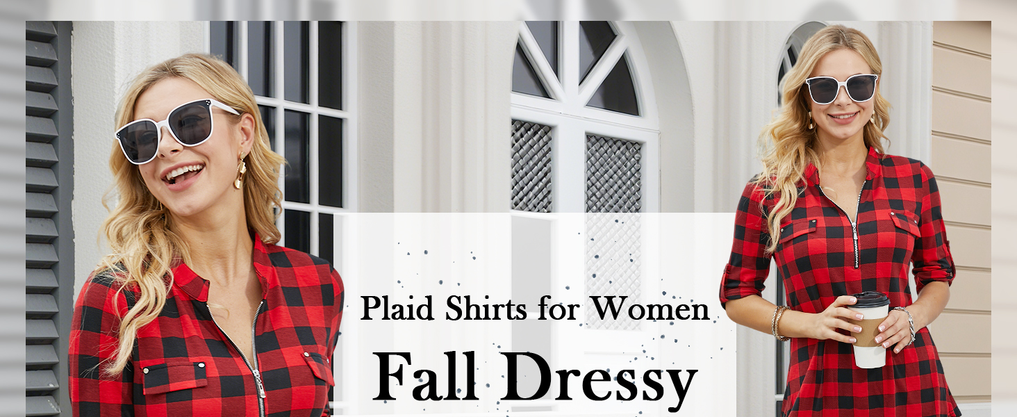fall plaid shirts for women