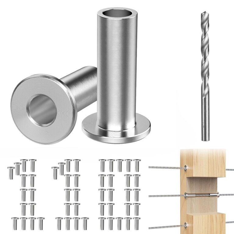 1760290418 714YQnC86pL. SL1500 Steel DN Mate 110 Pack T316 Stainless Steel Protector Sleeves for 1/8" Cable Railing, Cable Protector Sleeves for Cable Railing System, Deck Railing Hardware with a Drill Bit DE11 Edu Expertise Hub Hardware & DIY