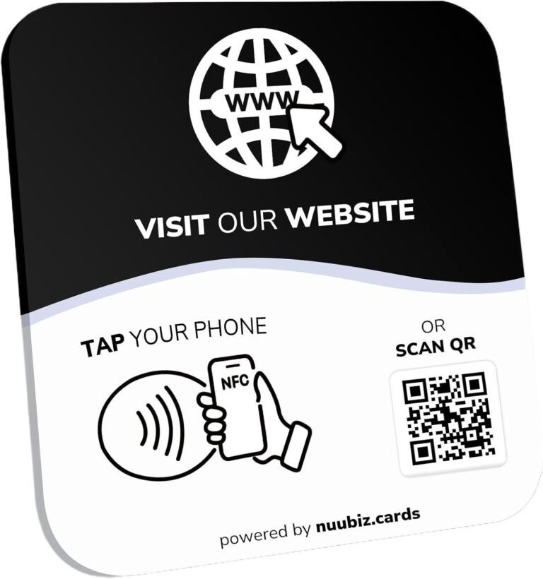 1760904540 613x6jtbqWL. AC SL1500 NFC Social Media Sign Plate - QR Code Sign for Social Media, Facebook, TikTok, Website - Reusable Taps - Get More Followers & Reviews - Adhesive & Stand (Website Plate, 1) Edu Expertise Hub Social Media for Business
