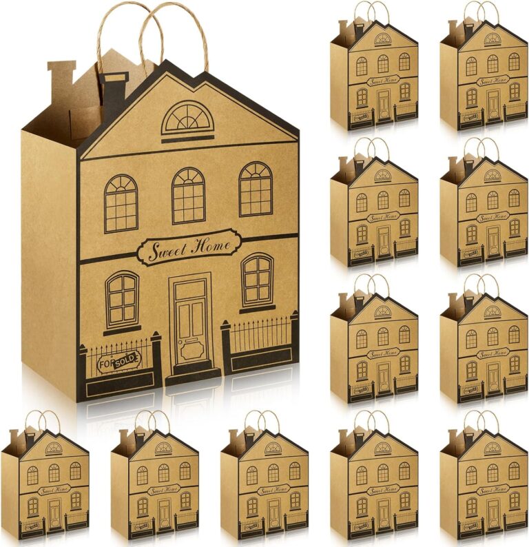 1761048306 818yGqmBsBL. AC SL1500 Geosar 12 Pieces House Shaped Gift Bags with Handles Real Estate Agent Gifts House Shaped Paper Treat Bags Kraft Real Estate Party Gift Wrap for Shopping Business Edu Expertise Hub Real Estate