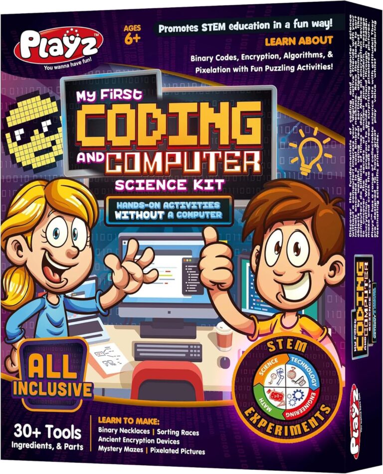 Playz My First Coding & Computer Science Kit – Learn About Binary Codes, Encryption, Algorithms & Pixelation Through Fun Puzzling Activities Without Using a Computer for Boys, Girls, Teenagers, Kids 1761372715 81Bm2qtjTyL. AC SL1500 Playz My First Coding & Computer Science Kit - Learn About Binary Codes, Encryption, Algorithms & Pixelation Through Fun Puzzling Activities Without Using a Computer for Boys, Girls, Teenagers, Kids Edu Expertise Hub Computer science