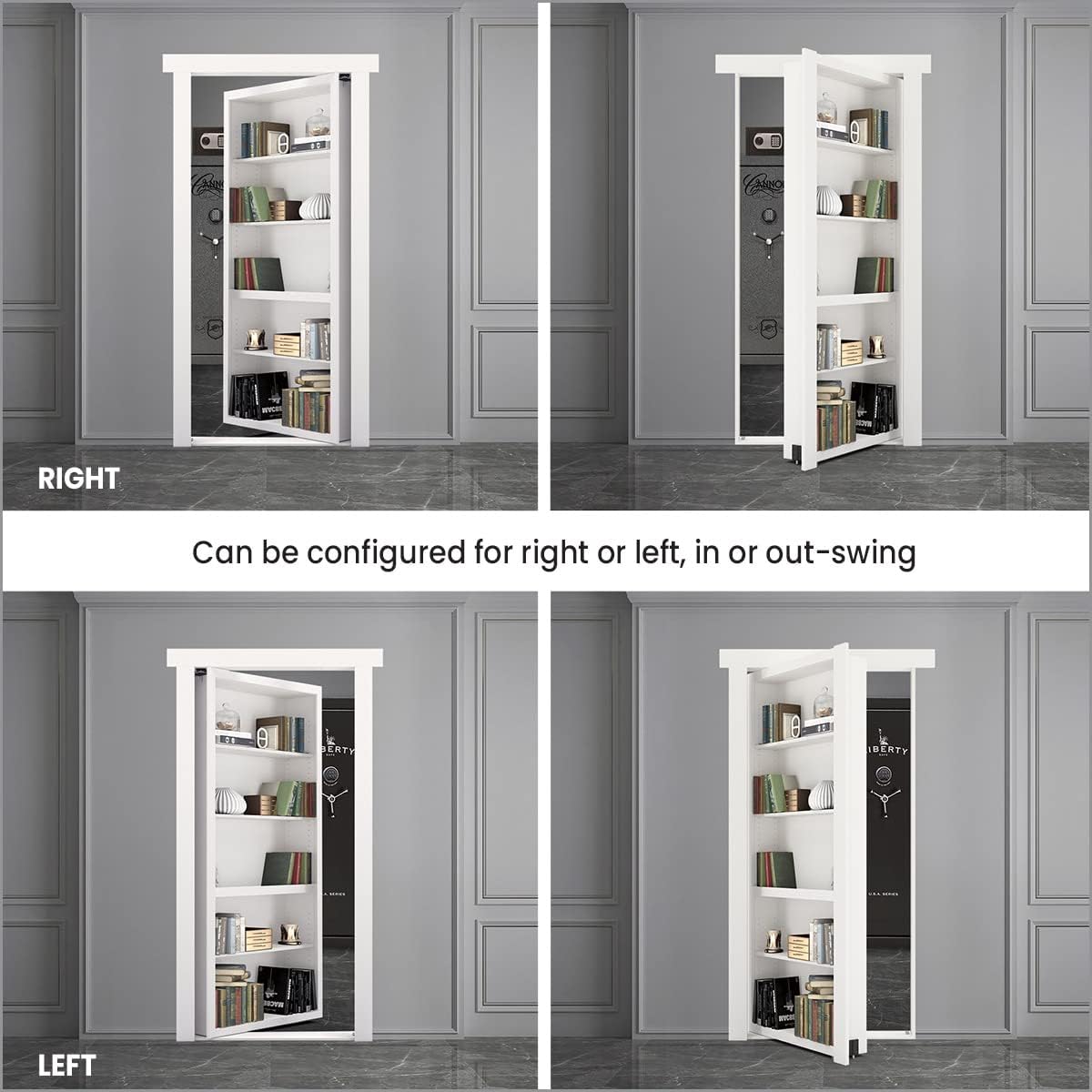 61hQ5rvUQ0L. AC SL1200 MURPHY DOOR Hidden Hinge Hardware - Easy DIY Hidden Door System, Heavy Duty Swinging Door Hinge for Secret Door or Hidden Door Bookcase, Up to 300 lbs Edu Expertise Hub Hardware & DIY