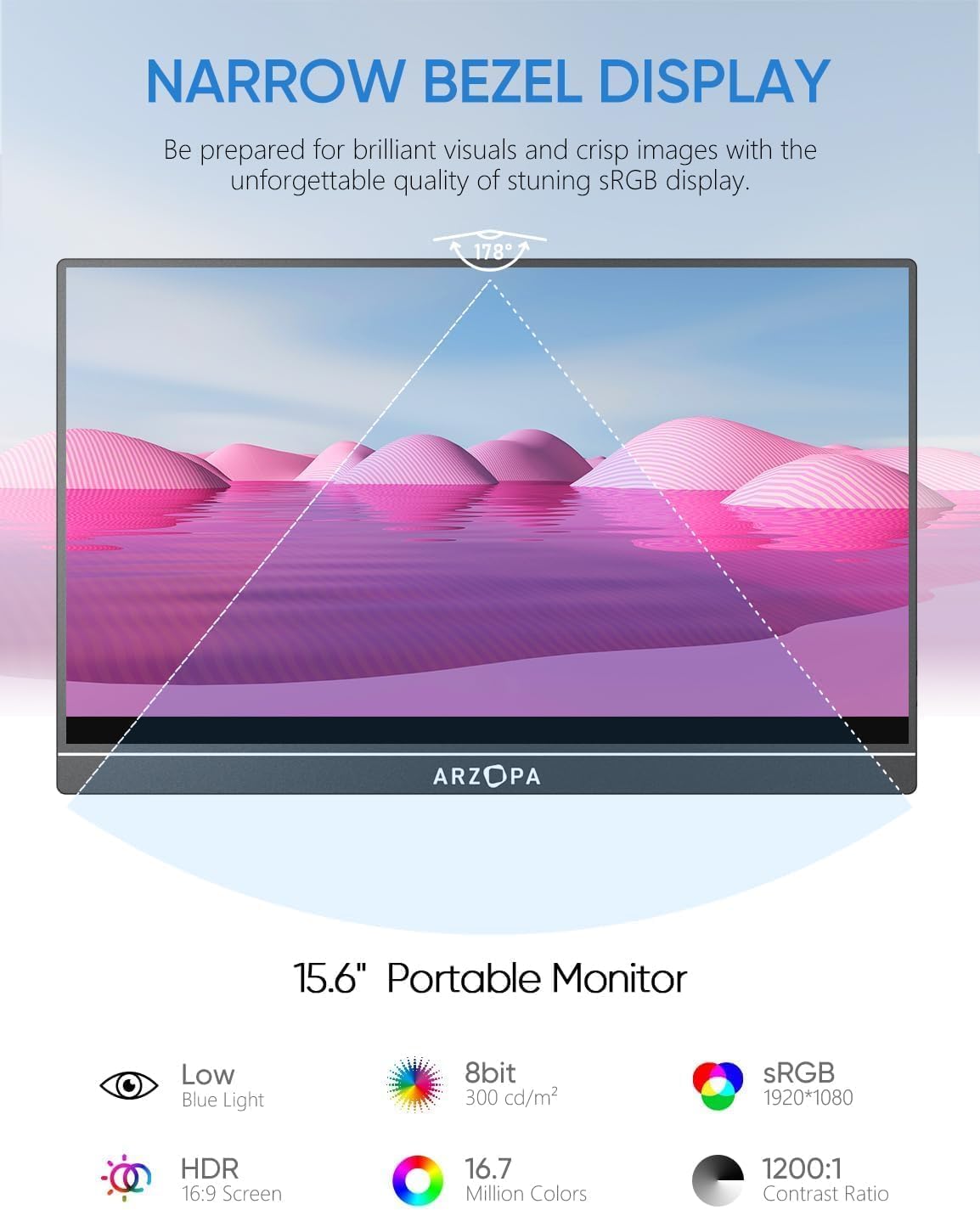61tPKNcAf7L. AC SL1425 ARZOPA Portable Monitor 15.6'' FHD 1080P - Ultra-Slim Portable Laptop Monitor with Kickstand - IPS Display for PC, MAC, Phone, Xbox, PS5 - USB C & HDMI Connectivity - A1 Edu Expertise Hub Mobile phones