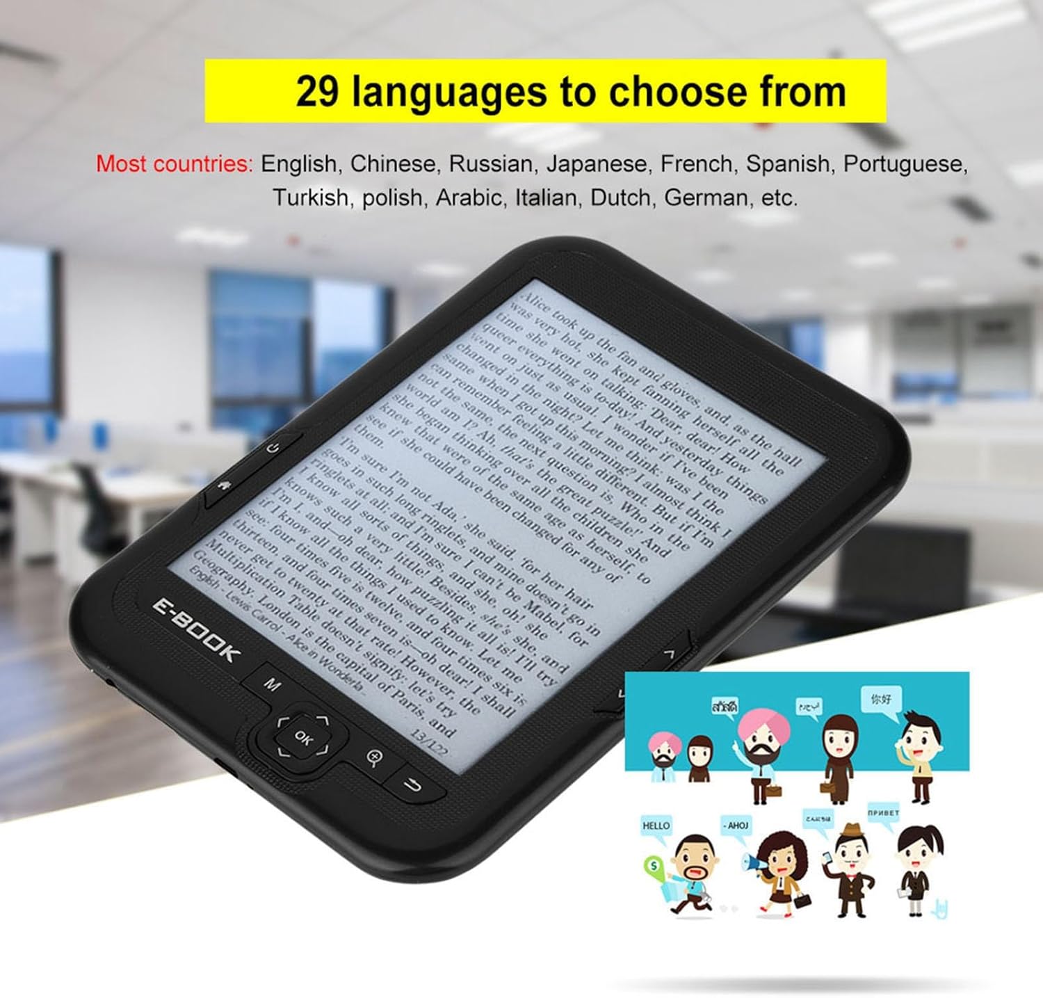 71FUA0edF2L. AC SL1500 6'' Portable E-Paper with 800x600 Resolution+Audio Player, E-Reader E-Book Reader with Electronic Ink Screen Available in 29 Languages with A Pair of Headphone and Leather Case, 16/8/4GB(Black 8G) Edu Expertise Hub Tablets & E-Readers