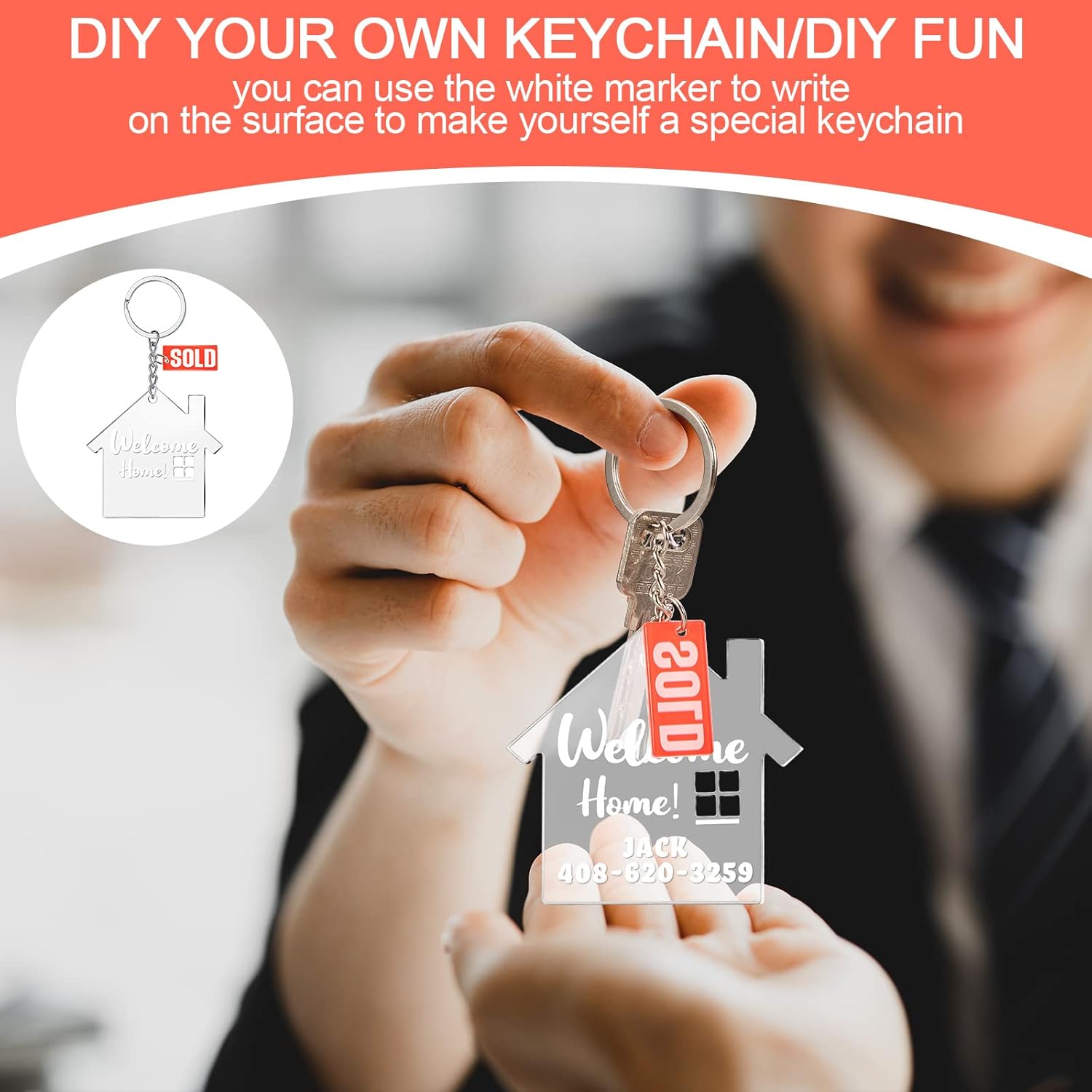 71I1RDlIWwL. AC SL1500 Inbagi 12 Sets House Acrylic Keychain Real Estate Agent Keychain Clear Blank DIY New Home Welcome Home Housewarming Gift for Real Estate Agent Supplies, Gifts Edu Expertise Hub Real Estate