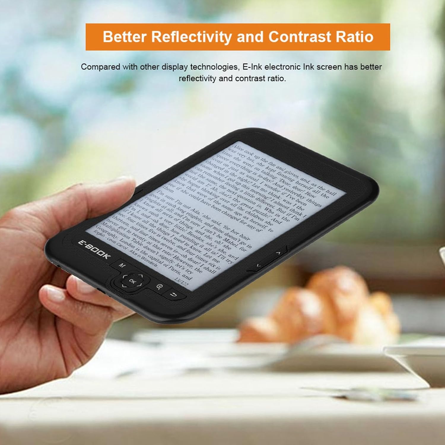 71JKv+oqn8L. AC SL1500 6'' Portable E-Paper with 800x600 Resolution+Audio Player, E-Reader E-Book Reader with Electronic Ink Screen Available in 29 Languages with A Pair of Headphone and Leather Case, 16/8/4GB(Black 8G) Edu Expertise Hub Tablets & E-Readers