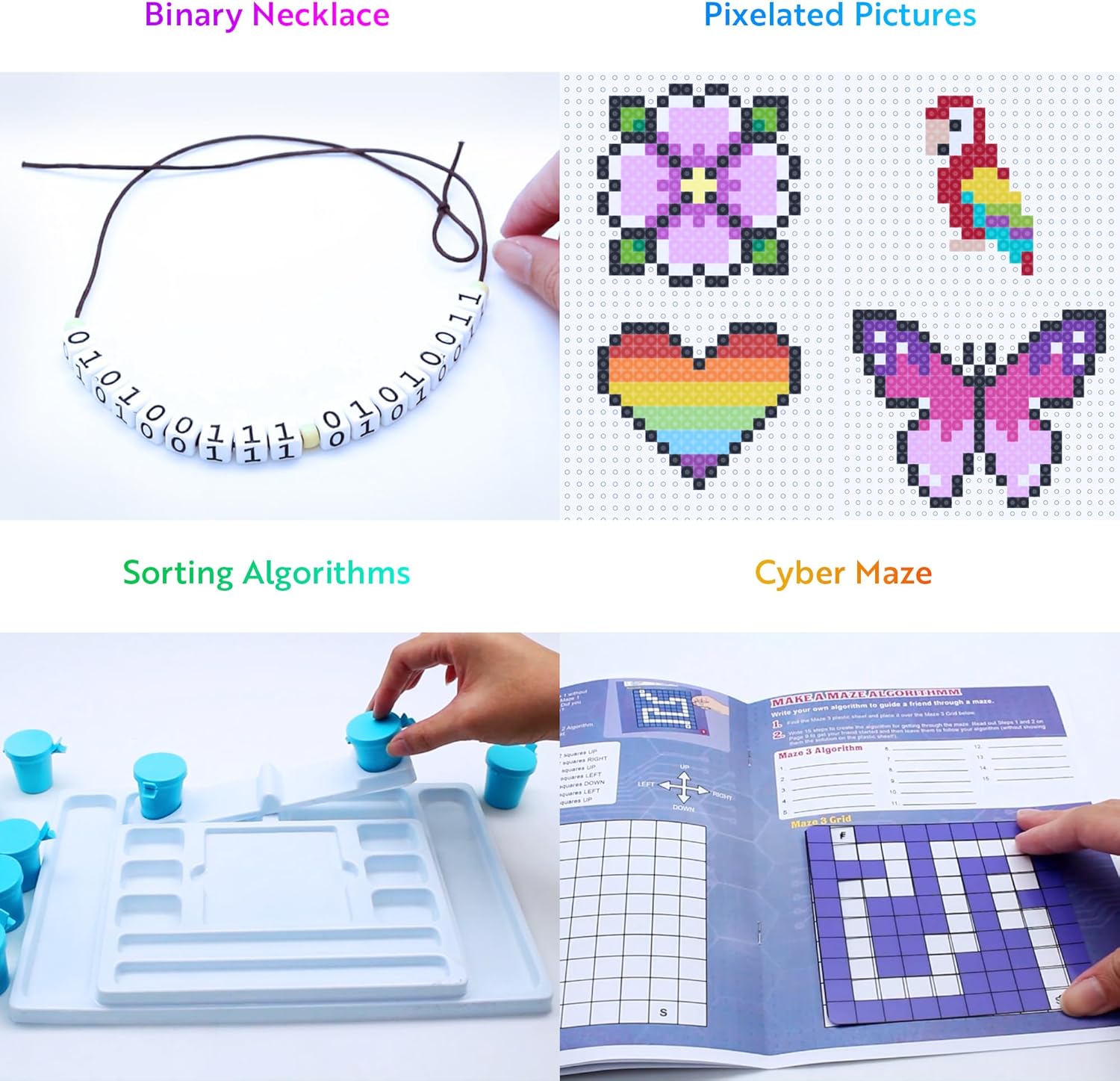 810I6yLyhFL. AC SL1500 Playz My First Coding & Computer Science Kit - Learn About Binary Codes, Encryption, Algorithms & Pixelation Through Fun Puzzling Activities Without Using a Computer for Boys, Girls, Teenagers, Kids Edu Expertise Hub Computer science