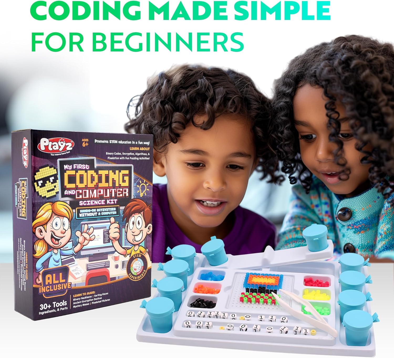 815mF97z5rL. AC SL1500 Playz My First Coding & Computer Science Kit - Learn About Binary Codes, Encryption, Algorithms & Pixelation Through Fun Puzzling Activities Without Using a Computer for Boys, Girls, Teenagers, Kids Edu Expertise Hub Computer science