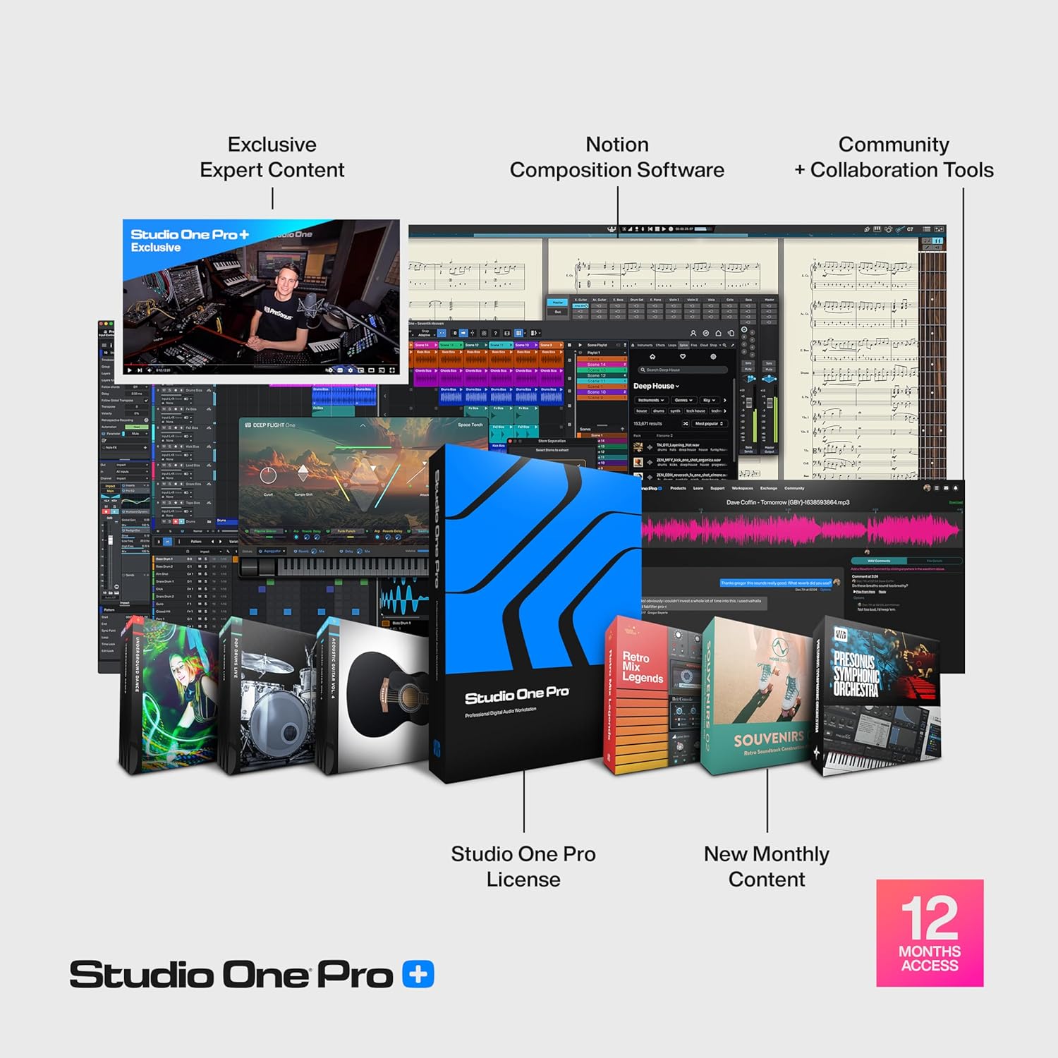 816 iYccvRL. AC SL1500 Studio One Pro 7 Perpetual License & 12 Months Studio One Pro+ Access Key — Music Production Recording DAW Software with Extra Access to 100GB Cloud Storage, Plug-Ins, Mix Effects, Loops & Samples Edu Expertise Hub Software