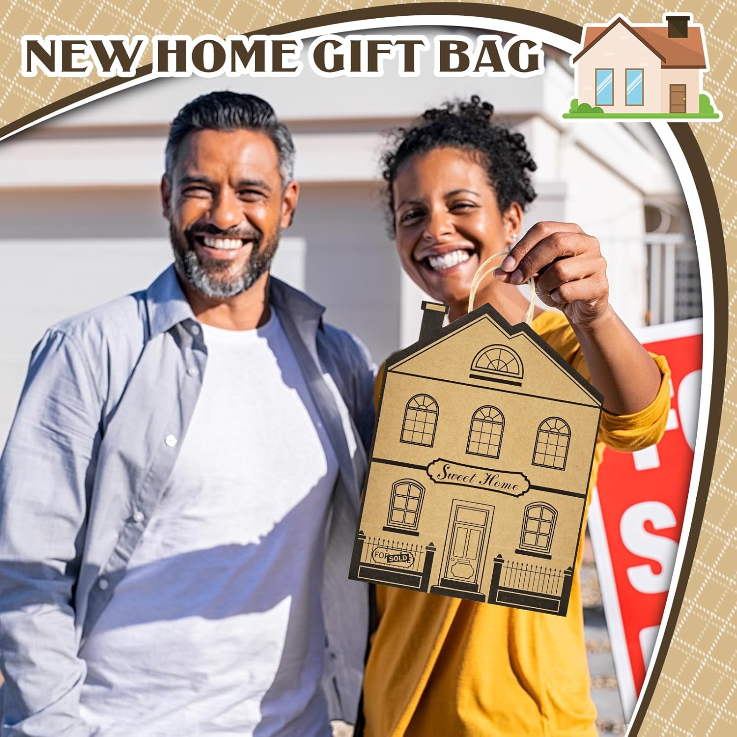 81FpoE vwsL. AC SL1500 Geosar 12 Pieces House Shaped Gift Bags with Handles Real Estate Agent Gifts House Shaped Paper Treat Bags Kraft Real Estate Party Gift Wrap for Shopping Business Edu Expertise Hub Real Estate