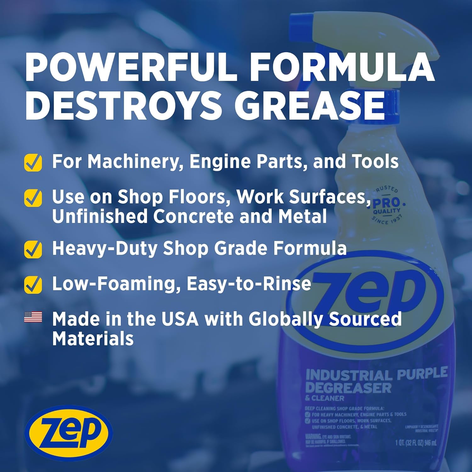 81W sZ8AgIL. AC SL1500 Zep Industrial Purple Cleaner and Degreaser Concentrate - 32 Ounce (Case of 4) R42310 - Easy to Rinse Formula Edu Expertise Hub Industries