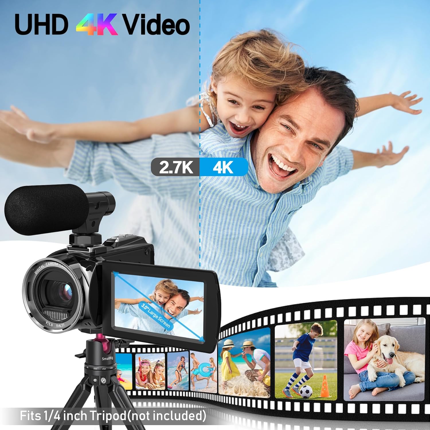 Video Camera Camcorder YouTube 4K 48MP Vlogging Camera Recorder 3.0 Inch 270 Degree Rotation Screen 18X Digital Zoom Video Camera with Microphone and 32G SD Card Edu Expertise Hub Digital Audio Video & Photography