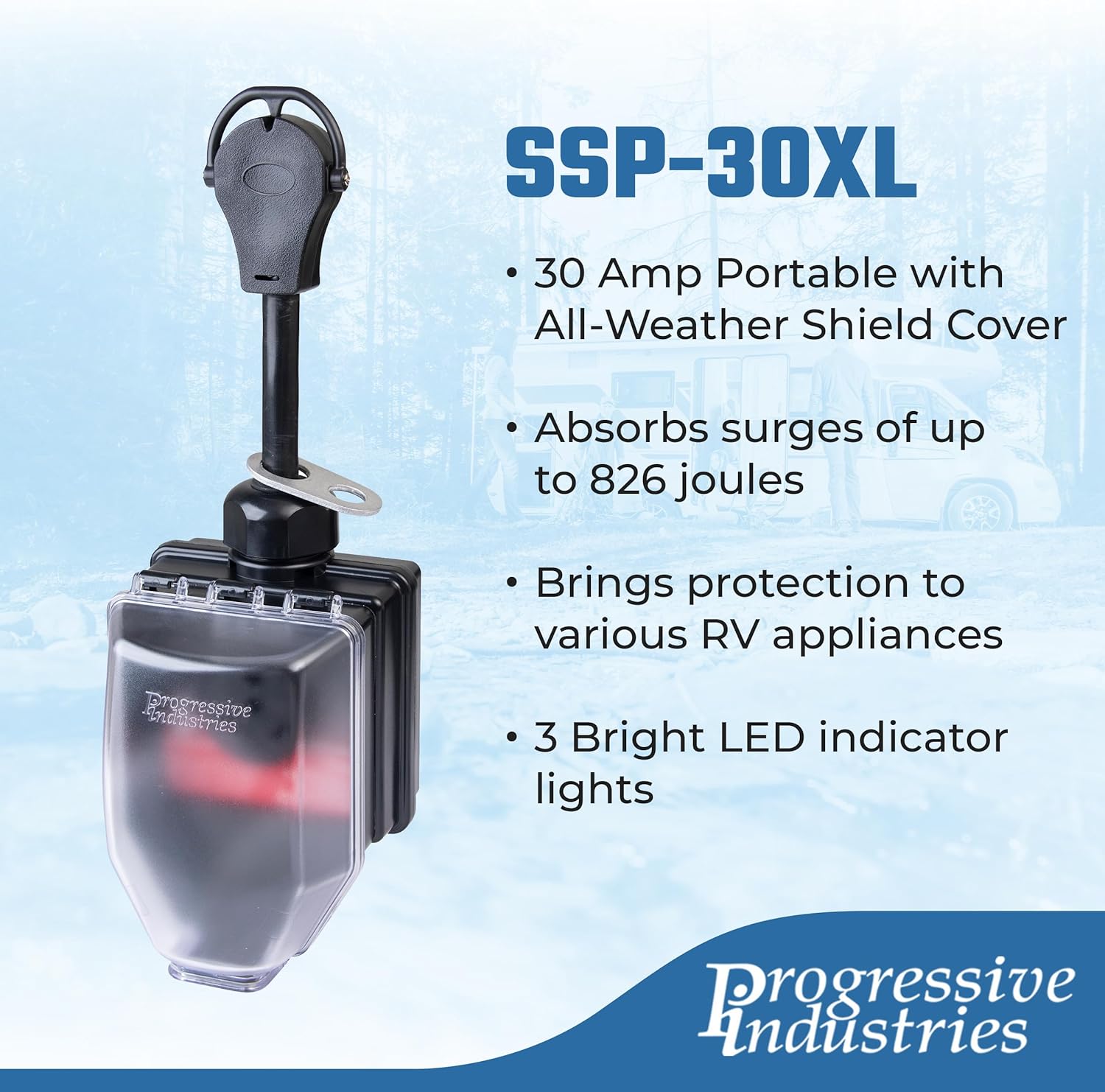 81rGF8vT0LL. AC SL1500 Progressive Industries 30 Amp Portable RV Smart Surge Protector With Cover (1 MIN), SSP-30XL Edu Expertise Hub Industries