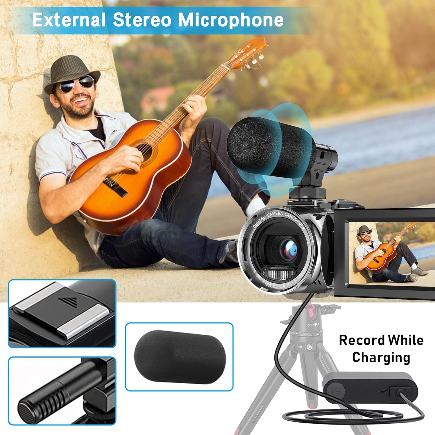 81y5mvzQ3sL. AC SL1500 Video Camera Camcorder YouTube 4K 48MP Vlogging Camera Recorder 3.0 Inch 270 Degree Rotation Screen 18X Digital Zoom Video Camera with Microphone and 32G SD Card Edu Expertise Hub Digital Audio Video & Photography