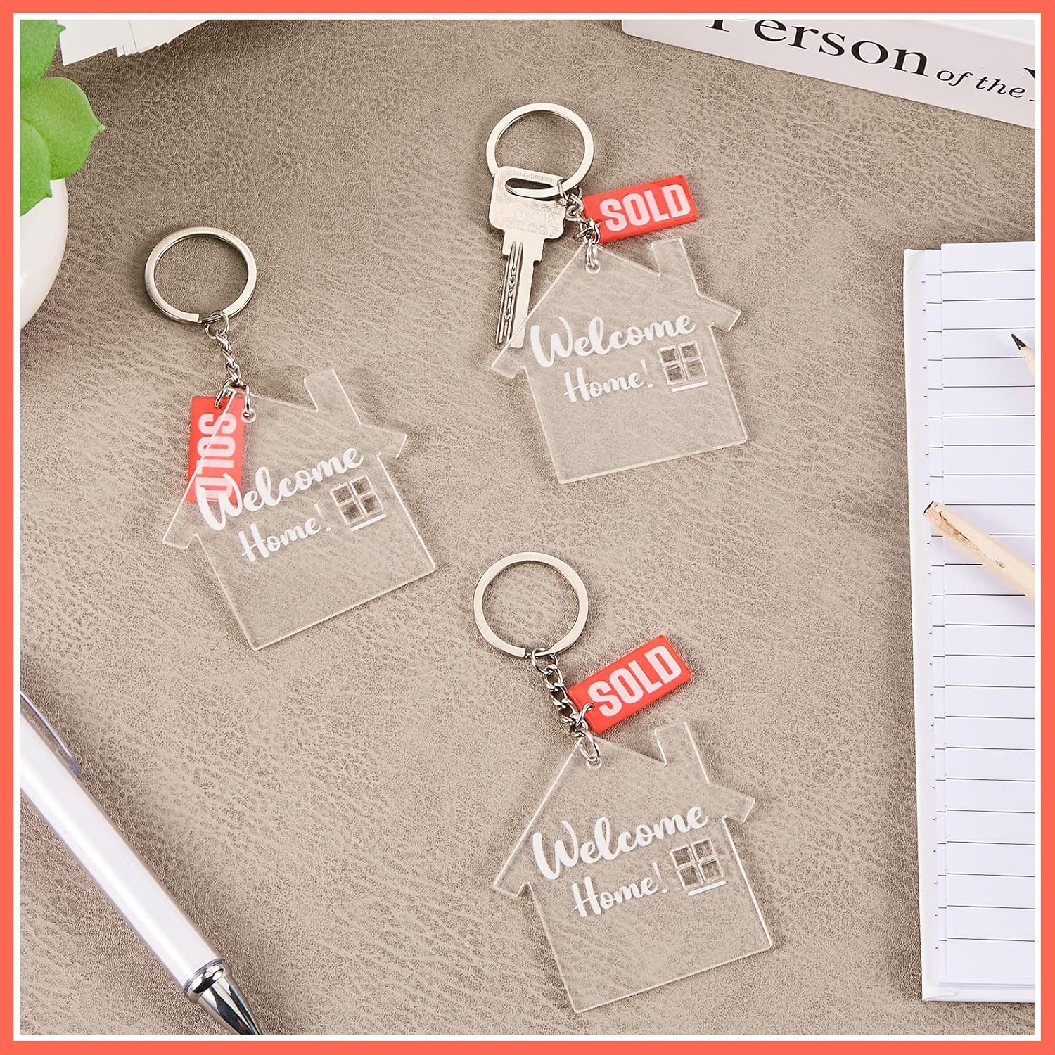 Inbagi 12 Sets House Acrylic Keychain Real Estate Agent Keychain Clear Blank DIY New Home Welcome Home Housewarming Gift for Real Estate Agent Supplies, Gifts Edu Expertise Hub Real Estate