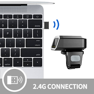 EY-026C Eyoyo Finger Ring Wearable 1D Bluetooth Barcode Scanner Wireless