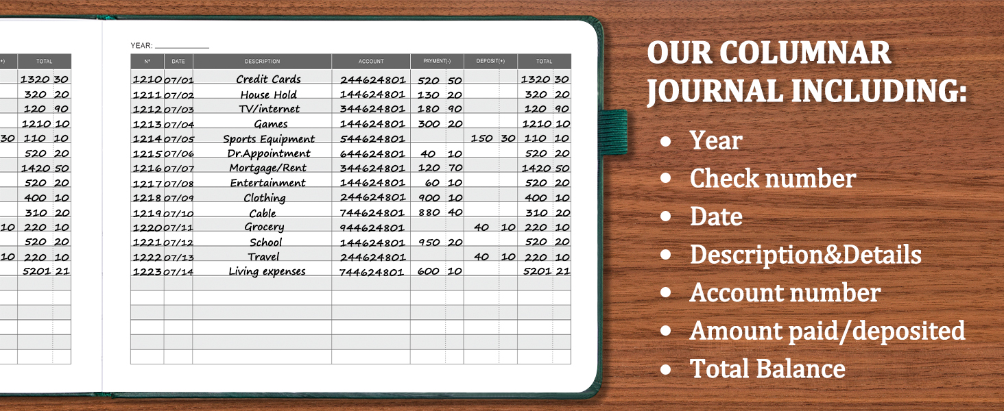 account ledger book