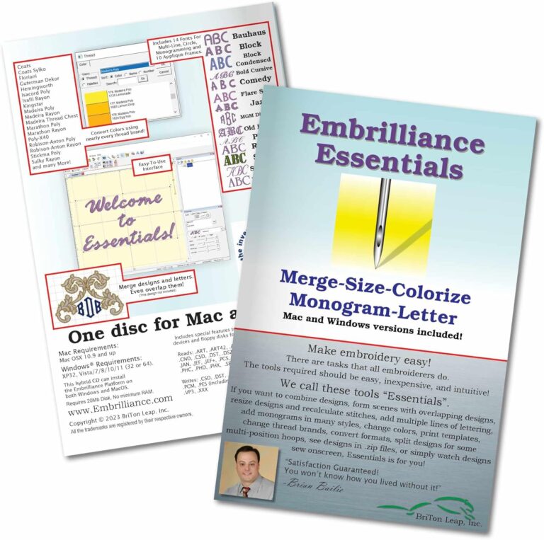 1763753404 81d9s9Cd90L. AC SL1500 Embrilliance Essentials, Embroidery Software for Mac & PC Edu Expertise Hub Software