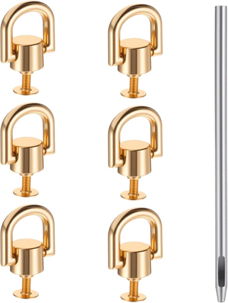 1764077954 61 BvWnfVWL. AC SL1500 Hpmjz 6 Pcs D Ring Stud Screw Ball Head Buttons Gold Heavy Duty Leather Rivets Button Stud Screw Ball Post Head Buttons 360 Degree Rotatable D Rings for Purse Bag Hardware DIY Leathercraft Edu Expertise Hub Hardware & DIY