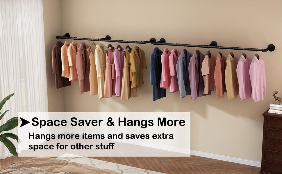 industrial pipe clothing rack wall mounted hanging clothes rack garment mount clothing rack bar rod