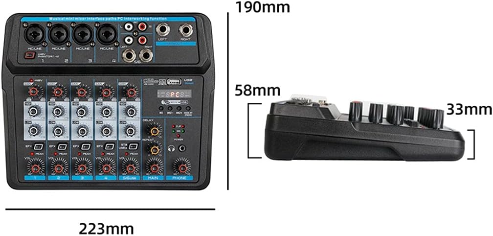 511opyVYHEL. AC SL1024 Portable Mini Mixer Audio Dj Console with Sound Card,Usb,48v Phantom Power for Pc Recording Singing Webcast Party Edu Expertise Hub Podcasts & Webcasts