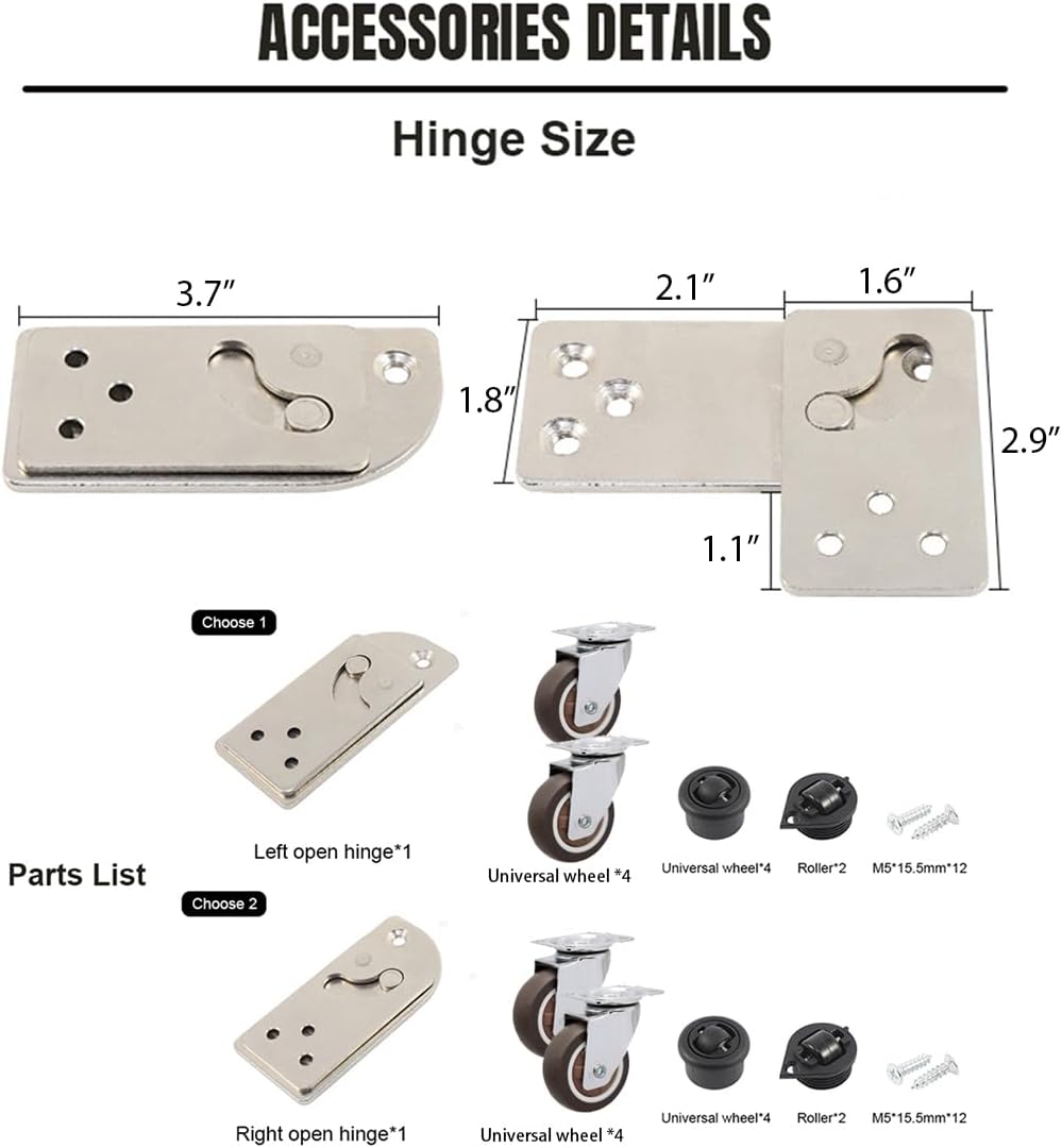 51nWOmudHOL. AC SL1100 HOWHY 90° Rotating Table Hinges, Hardware for DIY Assembly of L-Shaped Cabinets and Tables ，Table Extension, Multifunctional Folding Table Connect Hinges (Opens Left), blakc Edu Expertise Hub Hardware & DIY