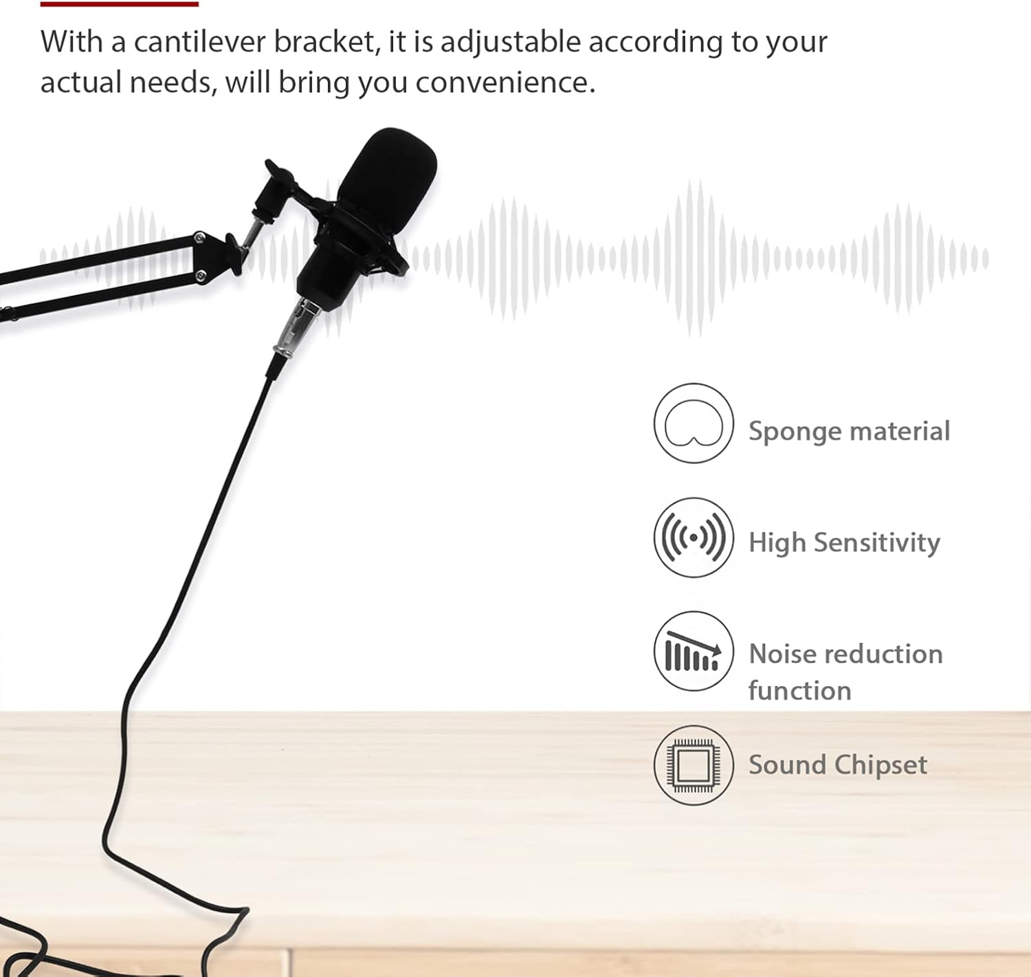 61+hIWJzogS. AC SL1500 11pcs Microphone Sound Card Condenser Mic Live Sound Cards Karaoke Webcast Recording Noise Reduction Adjustable Bracket Easy to Use Edu Expertise Hub Podcasts & Webcasts