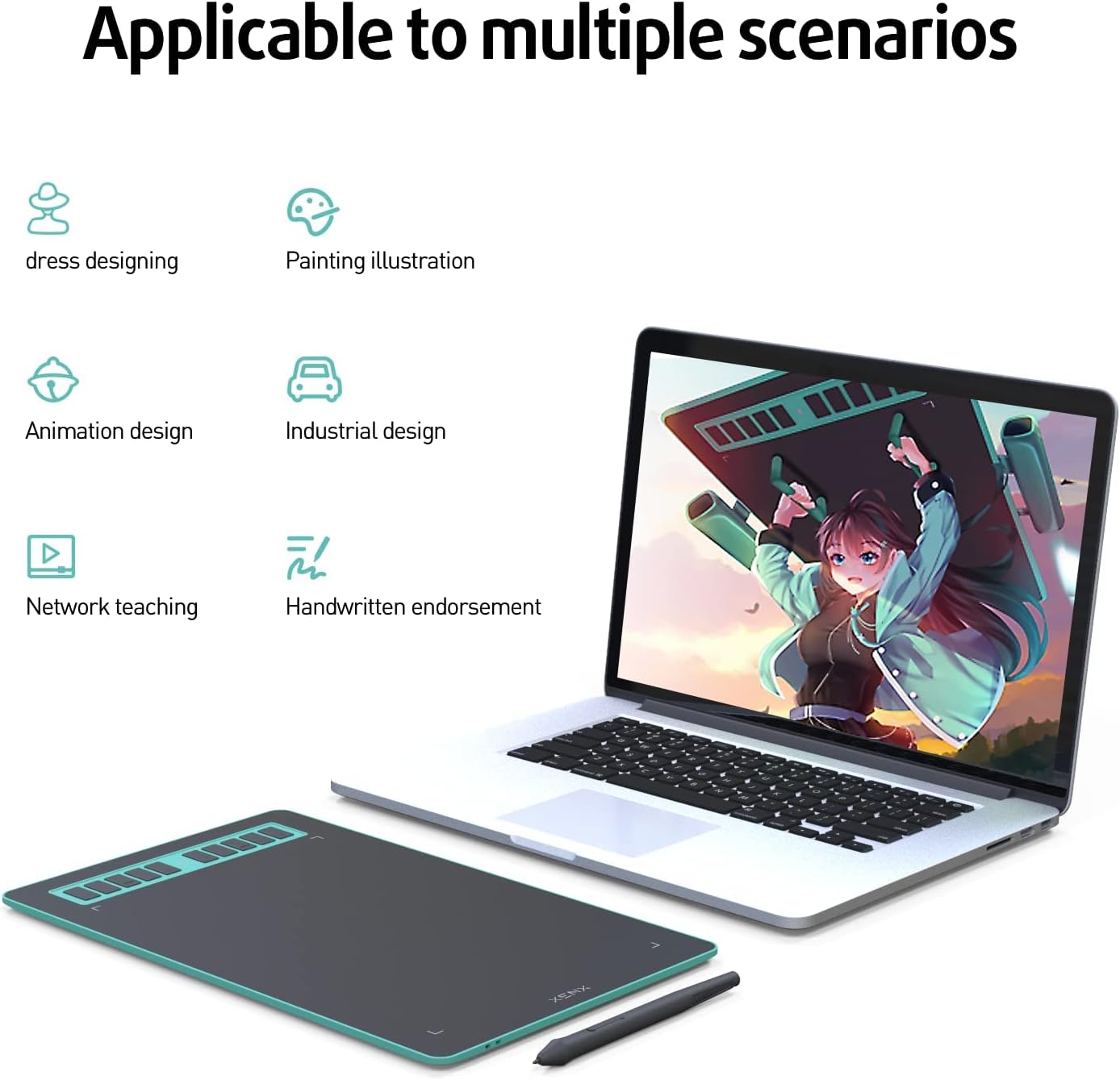 615DNw9gc+L. AC SL1500 XENX P3 MacOS and Android Supported Graphic Drawing Tablet P3-1060 10x6 inch with 10 Shortcut Keys, 8192 Pressure Levels Battery-Free Pen for Digital Art, Design, E-learning/Online Classes, OSU Gaming Edu Expertise Hub Tablets & E-Readers