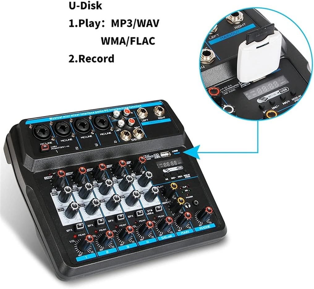 61U9n9Kp0SL. AC SL1024 Portable Mini Mixer Audio Dj Console with Sound Card,Usb,48v Phantom Power for Pc Recording Singing Webcast Party Edu Expertise Hub Podcasts & Webcasts