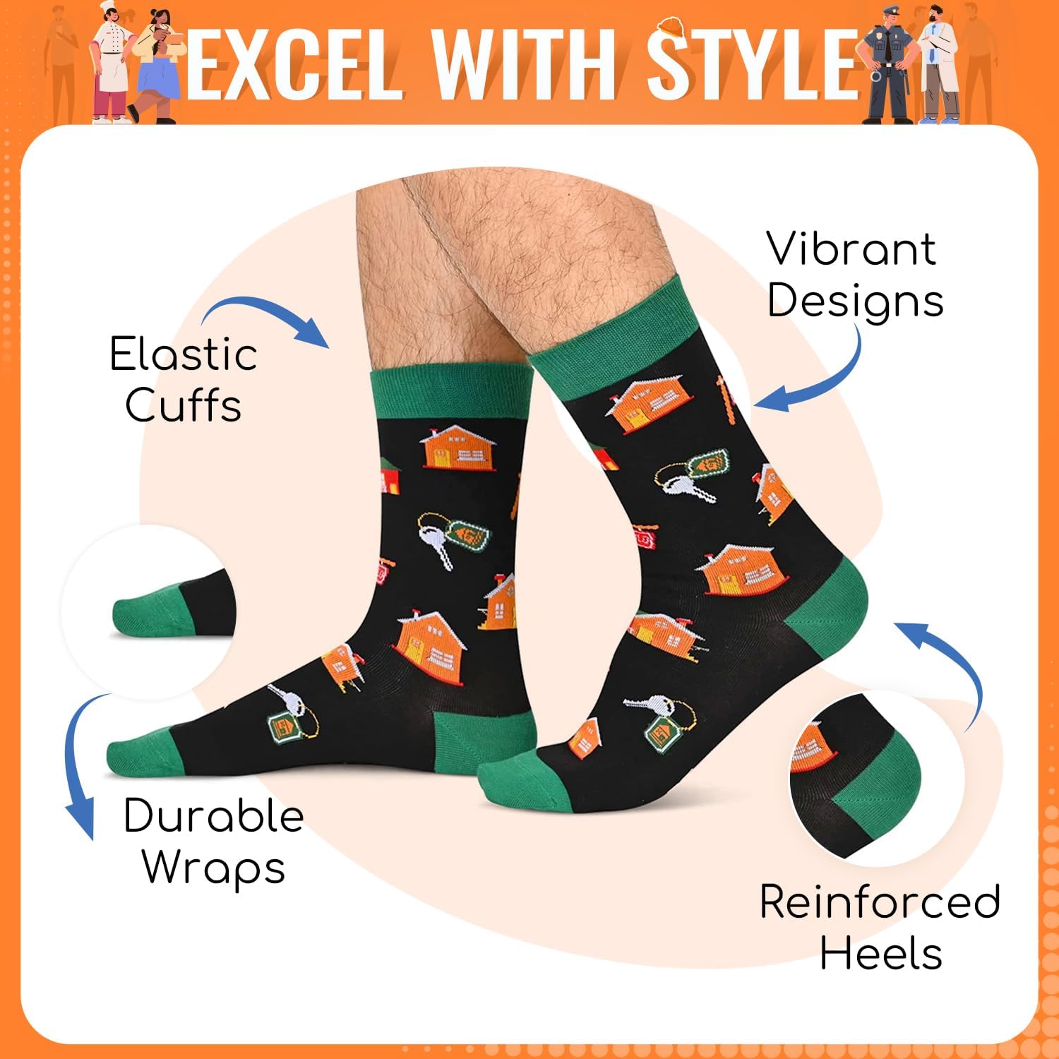 71A1hwcLTqL. AC SL1500 Zmart Funny Gifts for Fireman Pilot - Real Estate Agent Lawyer Librarian Chef Socks Edu Expertise Hub Real Estate