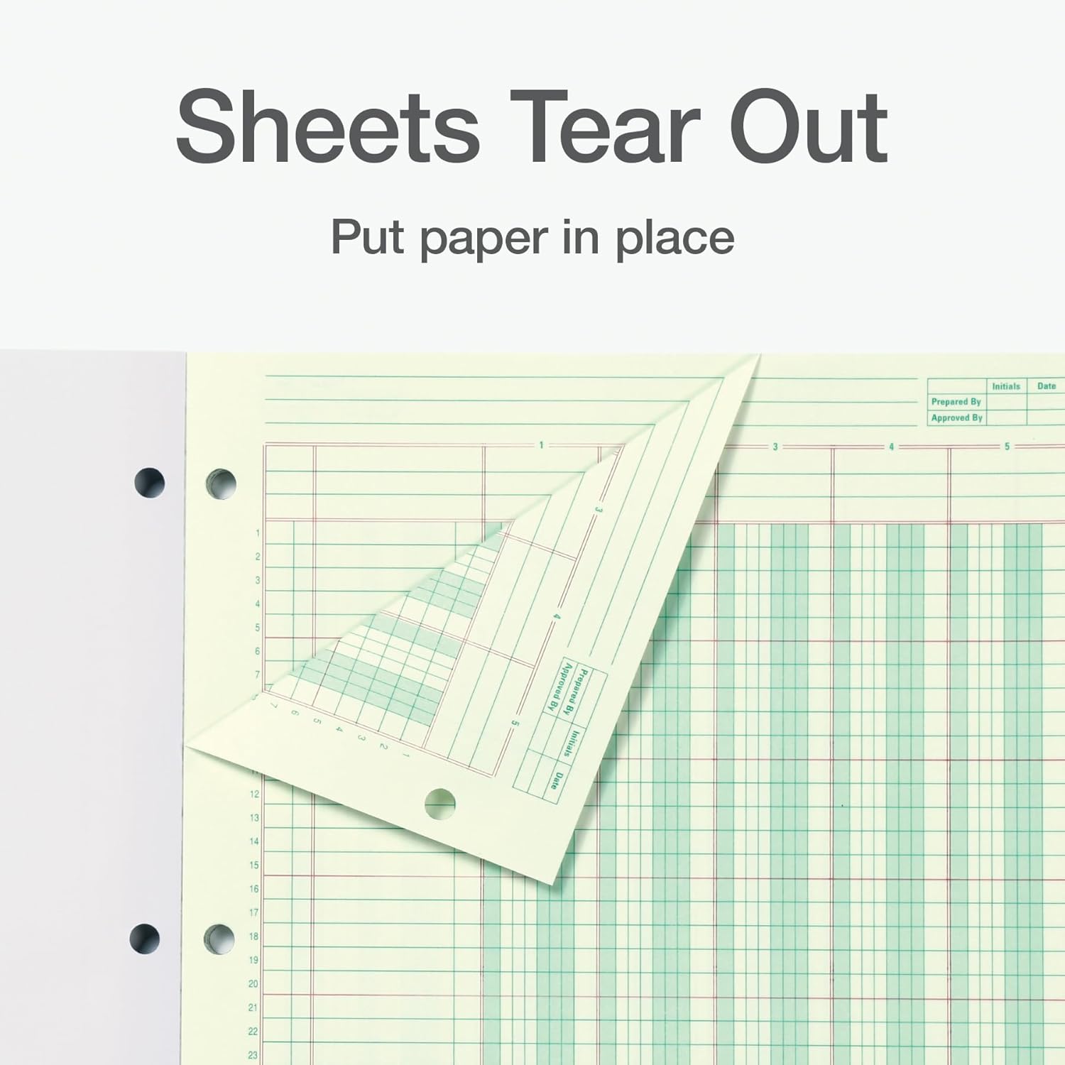 71AOFTAgRcL. AC SL1500 Adams Columnar Analysis Pad, 5 Column Ledger, 8.5" x 11", 100 Pages (50 Sheets), Green, 3 Hole Punch, for Accounting, Bookkeeping & Data (ACP85115) Edu Expertise Hub Accounting