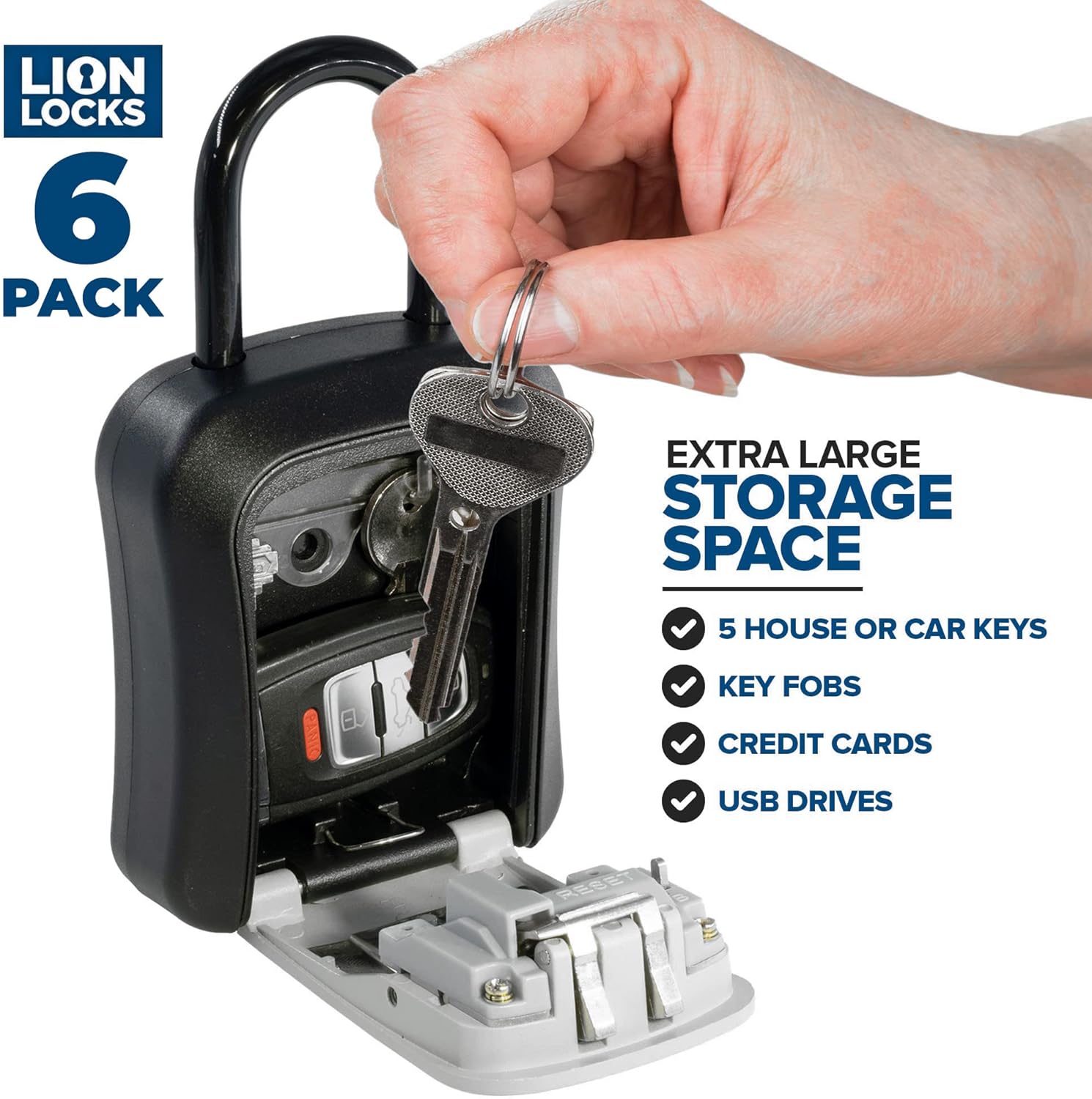 71cNgN0lL8L. AC SL1500 Lock Box for Keys - Lockbox for House Key, Lock Box with Combination for Real Estate, Car, House, Waterproof Key Safe - Easy Installation (6 Pack) Edu Expertise Hub Real Estate