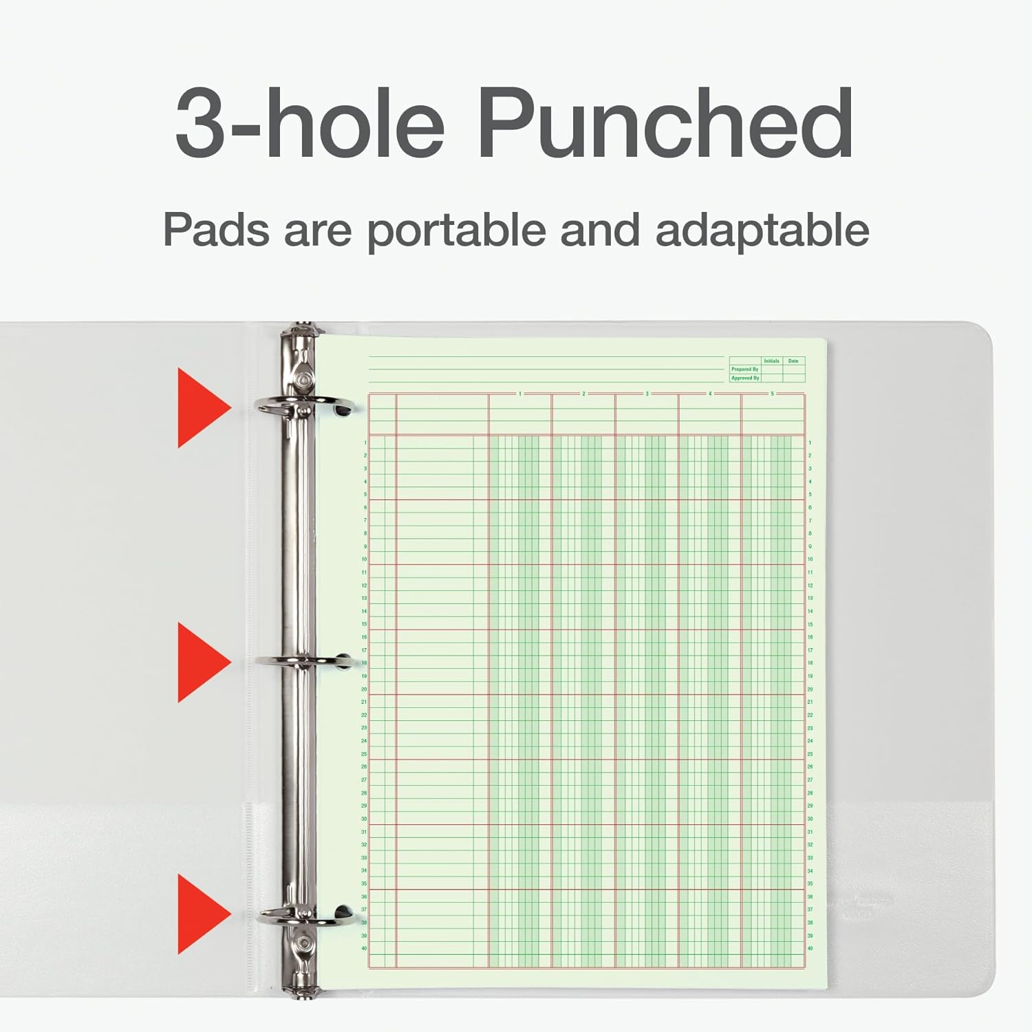 71j7k71RELL. AC SL1500 Adams Columnar Analysis Pad, 5 Column Ledger, 8.5" x 11", 100 Pages (50 Sheets), Green, 3 Hole Punch, for Accounting, Bookkeeping & Data (ACP85115) Edu Expertise Hub Accounting
