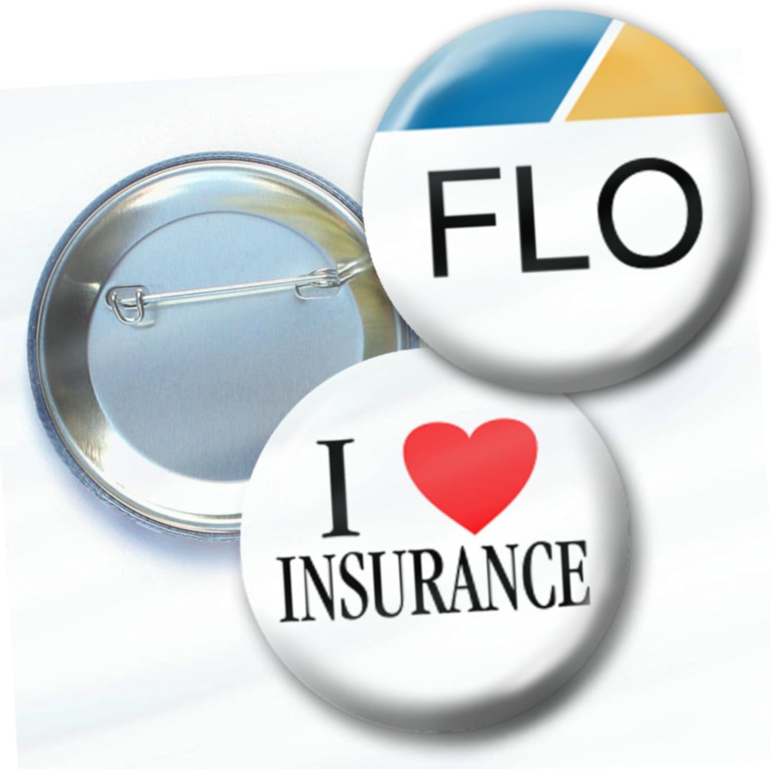 71juwqDUdFL. AC SL1500 4-Pack I Love Insurance and Khakis for Flo and Jake, Funny Halloween Costume Buttons, 4 Pack, I Heart Design 322 Edu Expertise Hub Insurance